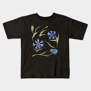 set of blue flowers_4 Kids T-Shirt